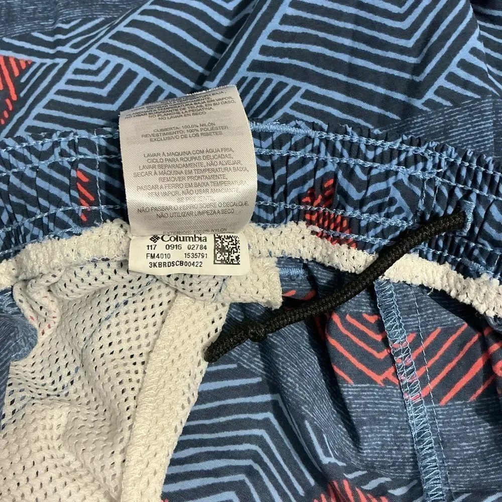 Columbia Patterned Blue and Red men’s swim shorts no liner size S
